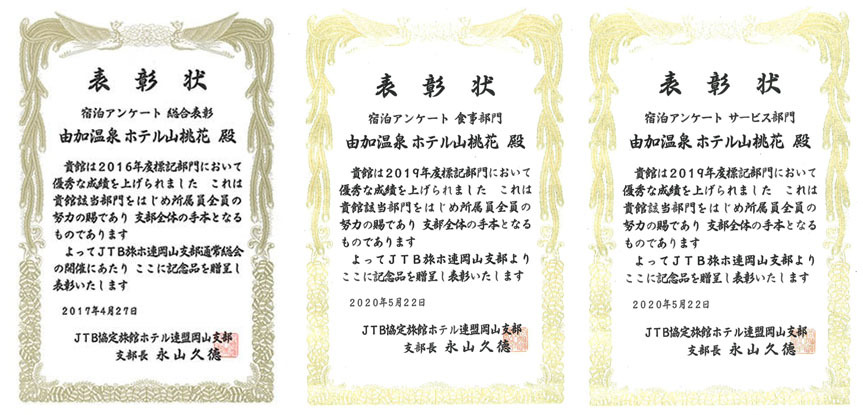 JTB表彰状
